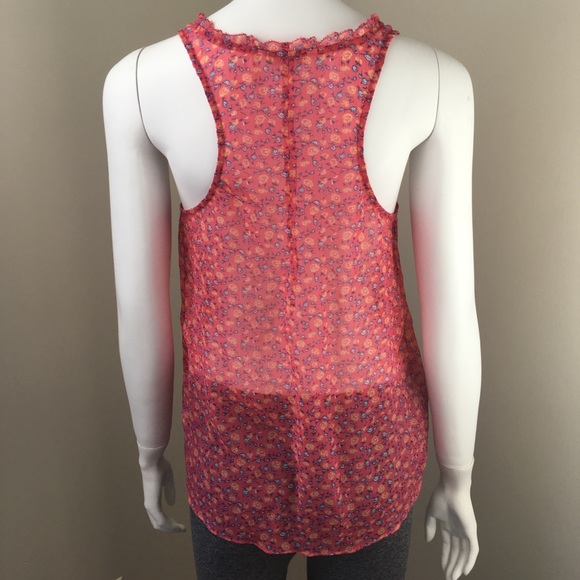 American Eagle Floral Tank Top Sheer Size 4 - Picture 4 of 6